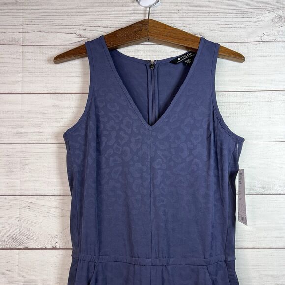 Athleta Brooklyn Textured Jumpsuit Medieval Violet Size 4 #981034 NWT - Picture 3 of 13